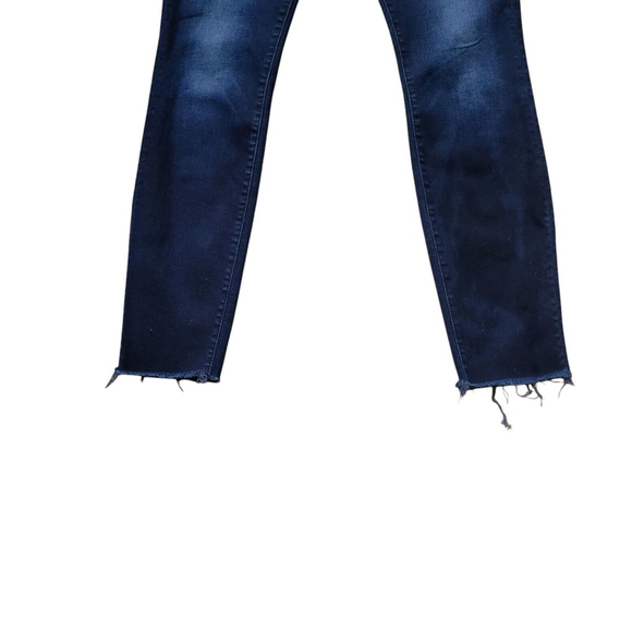 Mother High Waisted Looker Ankle Fray Jeans Women's. Dark Wash. Size 25. Pre-own - Picture 3 of 11